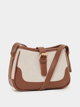 Styli - Women Colorblock Detail with Buckle Lock Handbag