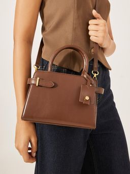 Styli - Women Coffee Brown Belt Handbag