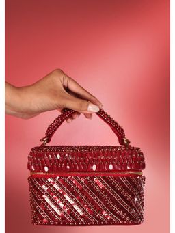 FOREVER NOOR - Laura Pearl Red Cube Bag