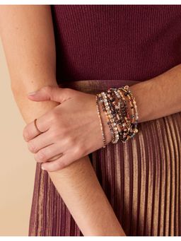 Accessorize London - Womens Black Luxe Stretch Bracelet Pack