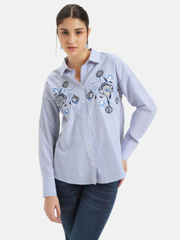 Kazo - Embroidered Cotton Poplin Shirt