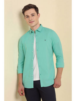 Allen Solly - Men Green Slim Fit Solid Full Sleeves Casual Shirt