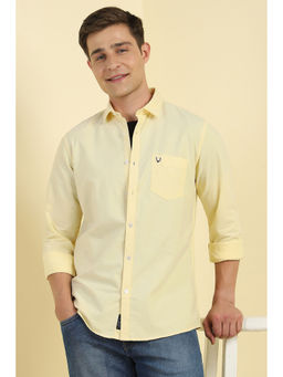 Allen Solly - Men Yellow Slim Fit Solid Full Sleeves Casual Shirt