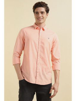 Allen Solly - Men Peach Slim Fit Solid Full Sleeves Casual Shirt