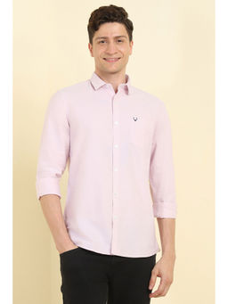 Allen Solly - Men Pink Slim Fit Solid Full Sleeves Casual Shirt