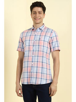 Allen Solly - Men Multi-Color Regular Fit Check Half Sleeves Casual Shirt
