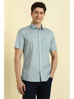 Allen Solly - Men Light Blue Regular Fit Print Half Sleeves Casual Shirt