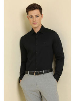 Allen Solly - Men Black Slim Fit Solid Full Sleeves Formal Shirt