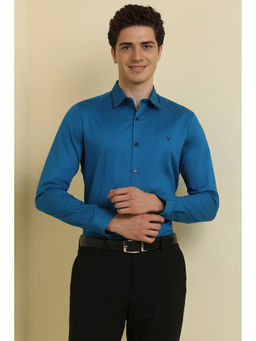 Allen Solly - Men Blue Slim Fit Solid Full Sleeves Formal Shirt