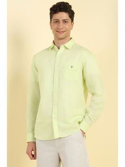 Allen Solly - Men Green Slim Fit Solid Full Sleeves Casual Shirt