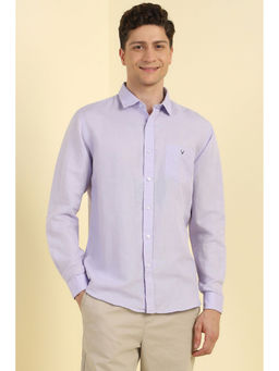 Allen Solly - Men Lavender Slim Fit Solid Full Sleeves Casual Shirt
