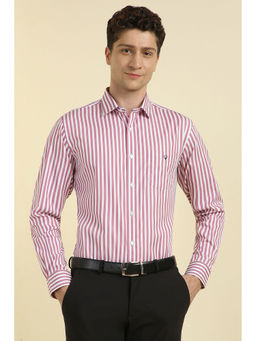 Allen Solly - Men Pink Slim Fit Stripes Full Sleeves Formal Shirt