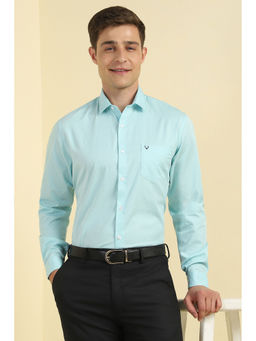 Allen Solly - Men Light Blue Slim Fit Print Full Sleeves Formal Shirt