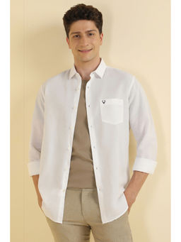 Allen Solly - Men White Slim Fit Solid Full Sleeves Casual Shirt
