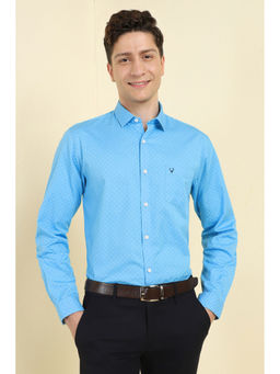 Allen Solly - Men Blue Slim Fit Print Full Sleeves Formal Shirt