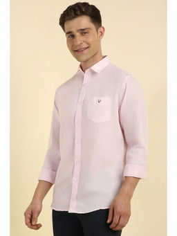 Allen Solly - Men Pink Slim Fit Solid Full Sleeves Casual Shirt