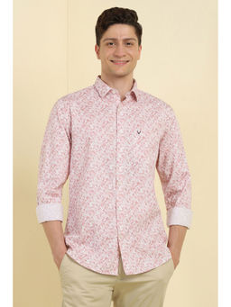 Allen Solly - Men Pink Slim Fit Print Full Sleeves Casual Shirt