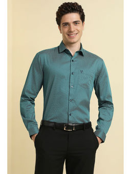 Allen Solly - Men Green Slim Fit Print Full Sleeves Formal Shirt