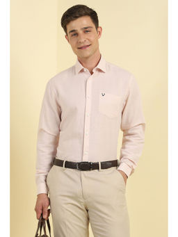 Allen Solly - Men Pink Slim Fit Solid Full Sleeves Formal Shirt