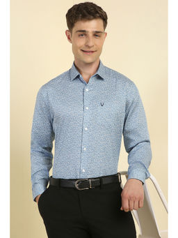 Allen Solly - Men Blue Slim Fit Print Full Sleeves Formal Shirt