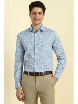 Allen Solly - Men Blue Slim Fit Print Full Sleeves Formal Shirt