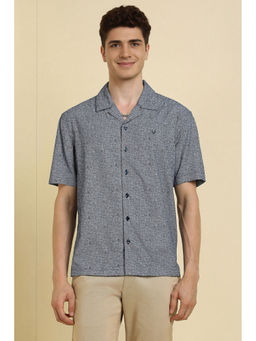 Allen Solly - Men Grey Relaxed Fit Print Half Sleeves Casual Shirt