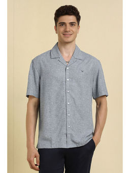 Allen Solly - Men Grey Relaxed Fit Print Half Sleeves Casual Shirt