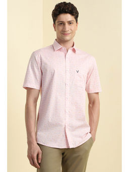 Allen Solly - Men Pink Slim Fit Print Half Sleeves Casual Shirt