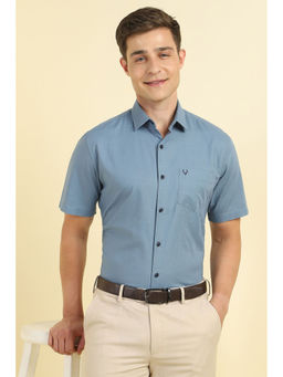 Allen Solly - Men Blue Slim Fit Solid Half Sleeves Formal Shirt
