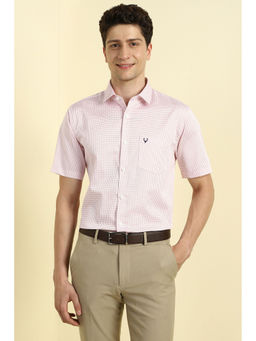 Allen Solly - Men Pink Slim Fit Print Half Sleeves Formal Shirt