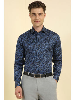 Allen Solly - Men Black Regular Fit Print Full Sleeves Formal Shirt