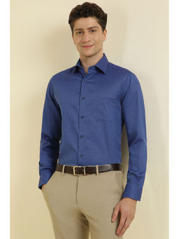 Allen Solly - Men Blue Regular Fit Print Full Sleeves Formal Shirt