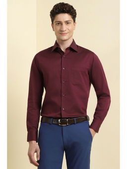 Allen Solly - Men Maroon Regular Fit Print Full Sleeves Formal Shirt