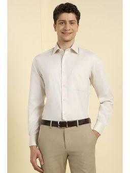Allen Solly - Men Beige Regular Fit Textured Full Sleeves Formal Shirt