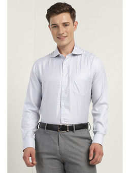 Allen Solly - Men Grey Regular Fit Textured Full Sleeves Formal Shirt