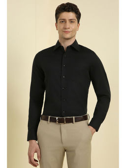 Allen Solly - Men Black Slim Fit Textured Full Sleeves Formal Shirt