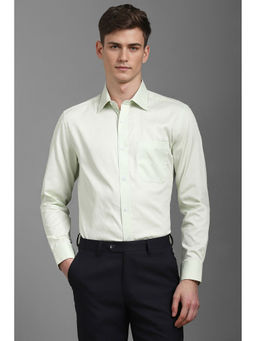 Louis Philippe - Men Green Regular Fit Dots Full Sleeves Formal Shirt