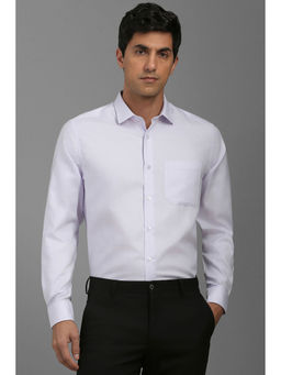 Louis Philippe - Men White Regular Fit Check Full Sleeves Formal Shirt