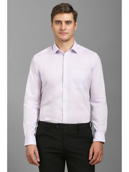 Louis Philippe - Men Lavender Regular Fit Solid Full Sleeves Formal Shirt