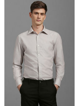 Louis Philippe - Men Grey Regular Fit Print Full Sleeves Formal Shirt