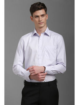Louis Philippe - Men Lavender Regular Fit Print Full Sleeves Formal Shirt