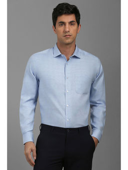 Louis Philippe - Men Light Blue Regular Fit Check Full Sleeves Formal Shirt