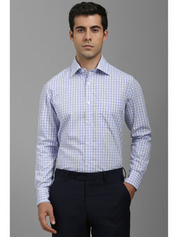 Louis Philippe - Men Blue Regular Fit Check Full Sleeves Formal Shirt