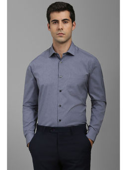 Louis Philippe - Men Grey Regular Fit Print Full Sleeves Formal Shirt