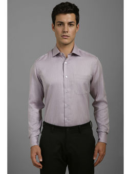 Louis Philippe - Men Purple Regular Fit Print Full Sleeves Formal Shirt