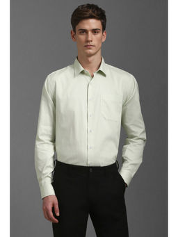 Louis Philippe - Men Green Slim Fit Dots Full Sleeves Formal Shirt