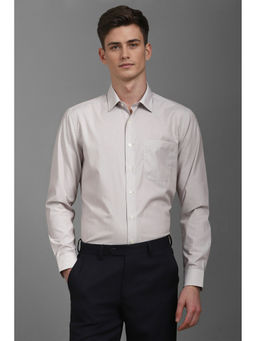 Louis Philippe - Men Grey Slim Fit Print Full Sleeves Formal Shirt