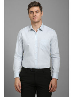 Louis Philippe - Men Light Blue Slim Fit Print Full Sleeves Formal Shirt