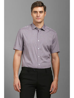 Louis Philippe - Men Purple Regular Fit Check Half Sleeves Formal Shirt