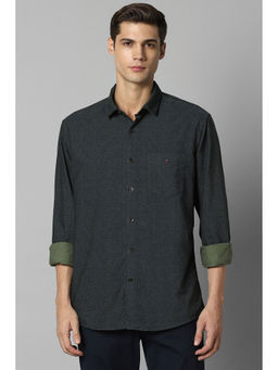 Louis Philippe - Men Green Slim Fit Print Full Sleeves Casual Shirt